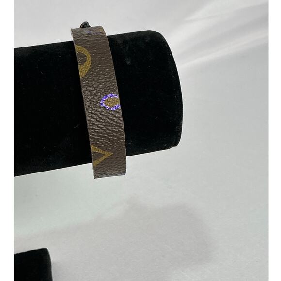 Louis Vuitton Monogram Canvas Slide Bracelet dark purple leather - Picture 7 of 12